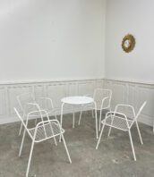salon jardin vintage table chaises 1970 blanc EMU 5Francs 1 172x198 - Ensemble de jardin EMU années 1970
