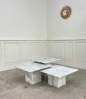 trois tables gigognes marbre gris vintage 5Francs 1 172x198 - Trois tables gigognes en marbre