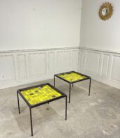 tables basses ceramique mado jolain vintage 5francs 1 172x198 - Deux tables Mado Jolain