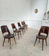 chaises Mondor marron fonce vintage bistrot 5Francs 1 172x198 - Ensemble chaises Baumann Mondor marron foncé