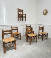 chaises art deco bois paille dudouyt 5francs 1 172x198 - Ensemble de 6 chaises Dudouyt Art déco