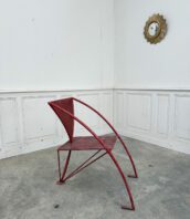 fauteuil rouge vintage esprit Mategot industriel 5Francs 2 172x198 - Fauteuil design 1950 esprit Matégot