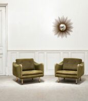 rare paire fauteuils michel mortier teckel 1963 steiner velours vert 5Francs 1 172x198 - Rare paire de fauteuils modèle "Teckel" de Michel Mortier 1963